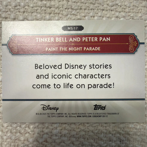 2025 Topps Disneyland 70th Ann Silver Screen To Main Street MS-17 Tinker Bell