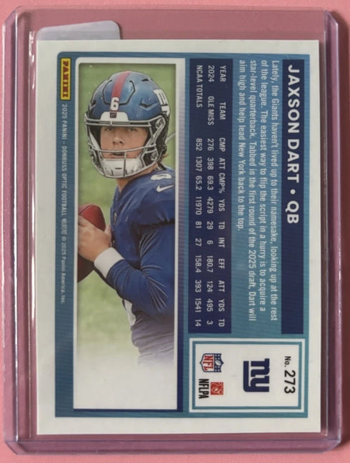 Panini Donruss Optic Jaxson Dart Rated Rookie #273 New York Giants Football