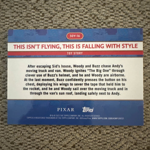 2025 Topps Pixar 30 Years Of Toy Story Beyond SSP Falling In Style 30Y-16