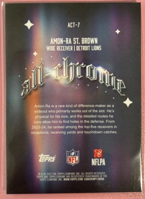 2025 Amon-Ra St. Brown Topps Football Chrome All Team #ACT-7 Detroit Lions