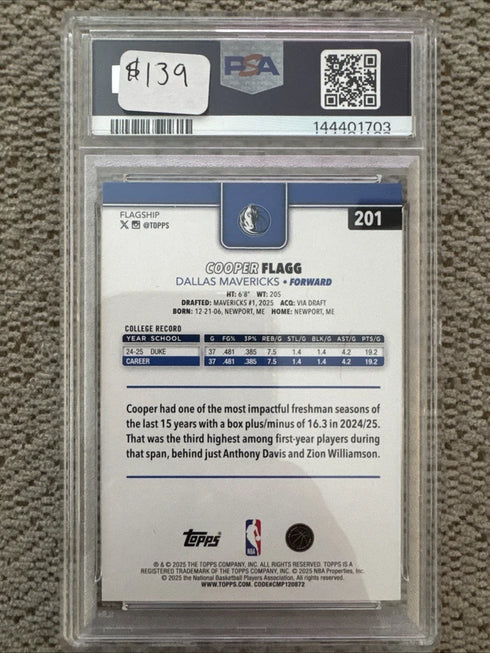 2025-26 Topps - Cooper Flagg #201 (RC) PSA 10