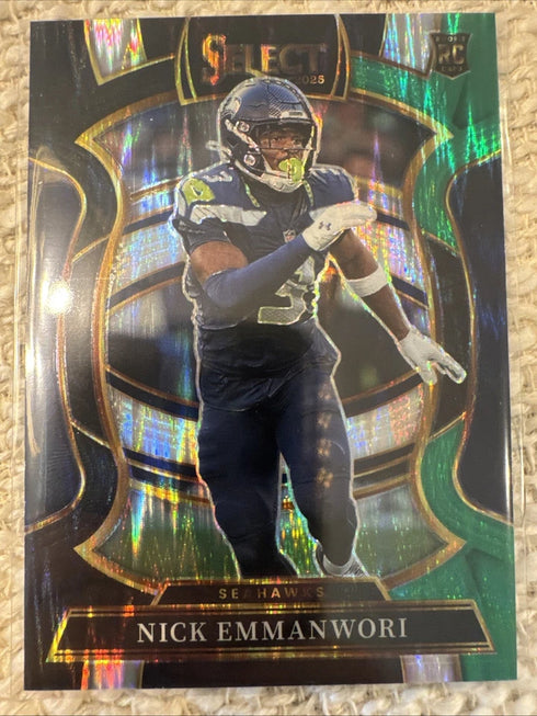 2025 Panini Select - Concourse Nick Emmanwori #15 Green & Yellow Shock Prizm...