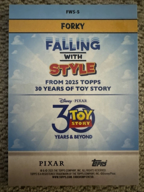 2025 Topps 30 Years of Toy Story FORKY Falling With Style Refractor SP #FWS-5