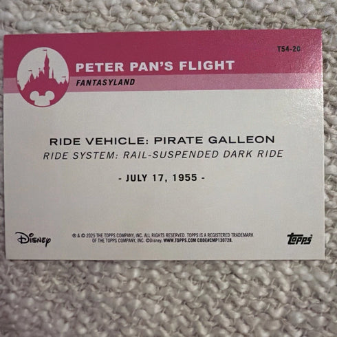 2025 Topps Disneyland 70th Anniversary Pirate Galleon Peter Pan’s Flight #T54-20