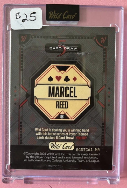 Marcel Reed 1/1 Texas A&M Aggies 2025 5 Card Draw Wild Card