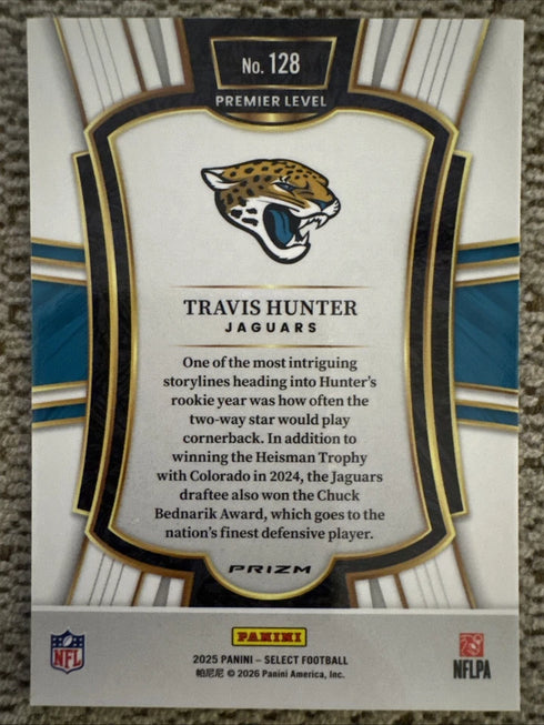 Panini Select Premier Level Rookie Travis Hunter Jaguars NFL Card #128