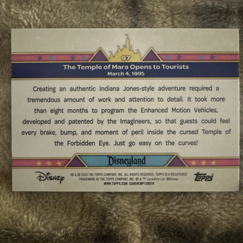 Topps Disneyland 70 #97 The Temple of Mara Opens to Tourists Mara Indiana Jones