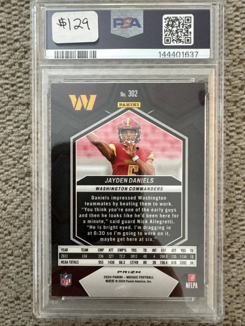 2024 Panini Mosaic - Rookies Jayden Daniels #302 Mosaic Prizm (RC) PSA 10