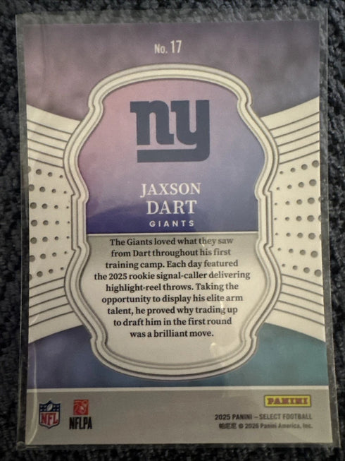 2025 Panini Select - Select Certified Rookies Jaxson Dart #17 (RC)