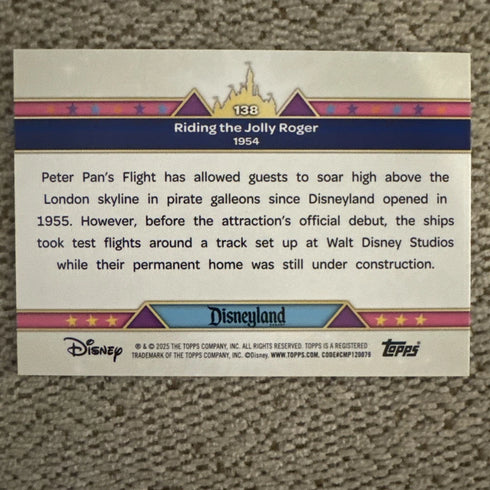 2025 Topps Disneyland 70th Riding the Jolly Roger AQUA ELECTRIC FOIL /150 #138