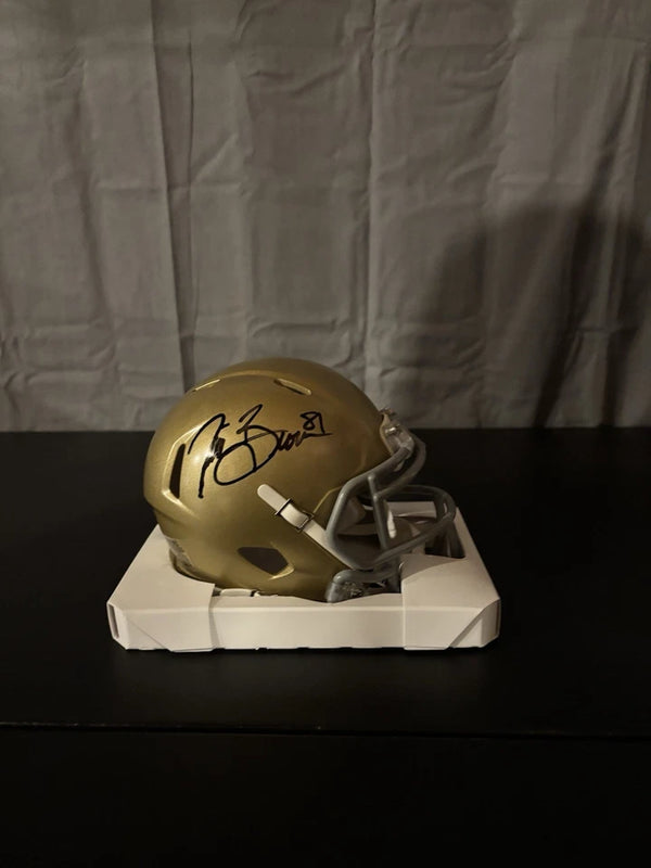 Notre Dame Tim Brown Signed Mini Helmet Player Holo COA