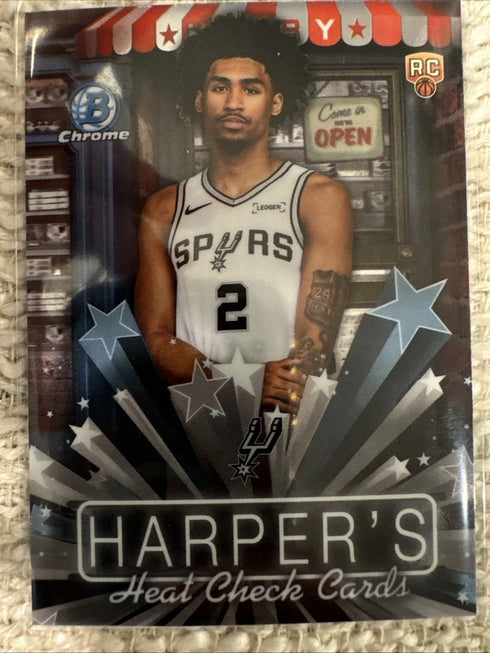 Bowman Chrome University Harper's Heat Check RC Stephon Castle Spurs #2