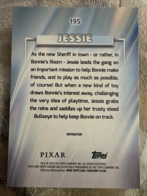 2026 Topps Chrome Disney Jessie REFRACTOR Toy Story #195