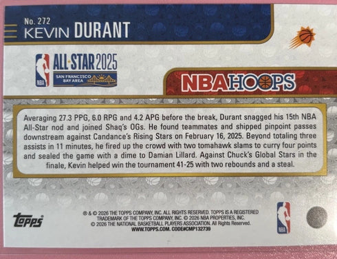 2025 Topps NBA Hoops Kevin Durant Suns All-Star 2025 Insert #272