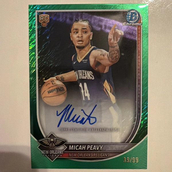 2025-26 Bowman Basketball- Micah Peavy Auto BCA-MP Reptilian Green #'d /99