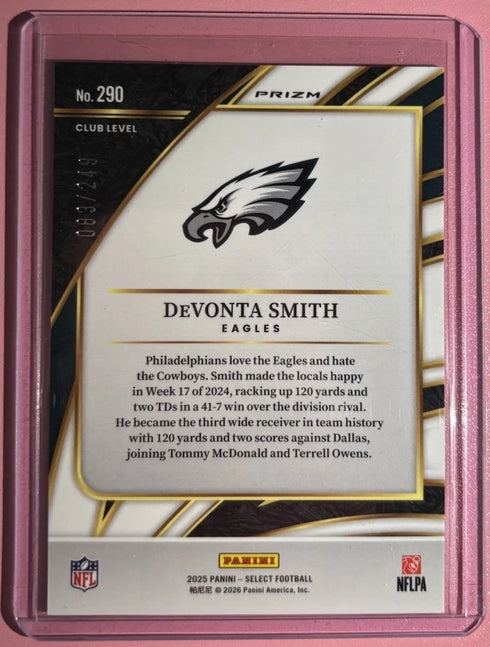 2025 Panini Select Red and Blue Club Level Devonta Smith Philadelphia Eagles