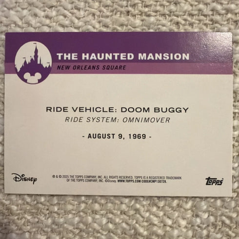 2025 Topps Disneyland 70th Anniversary Doom Buggy On Wheels #T54-5 Rainbow Foil