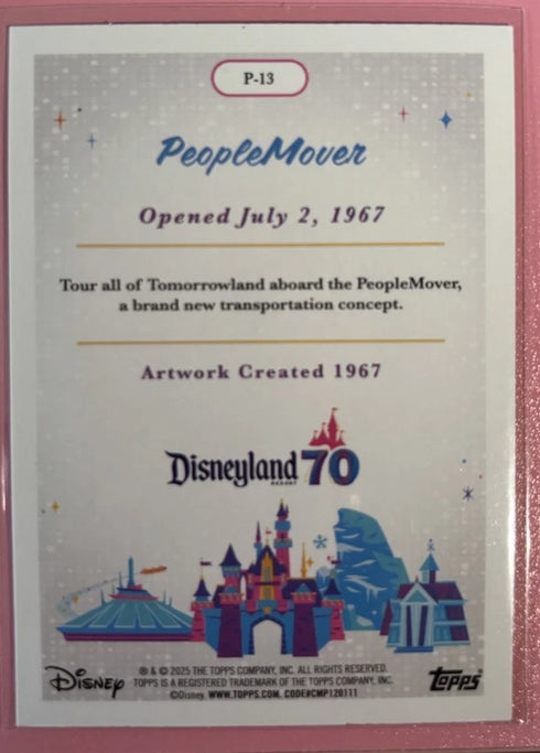 PeopleMover Poster Disneyland 70th Anniversary Topps Card P-5 Rainbow Foil