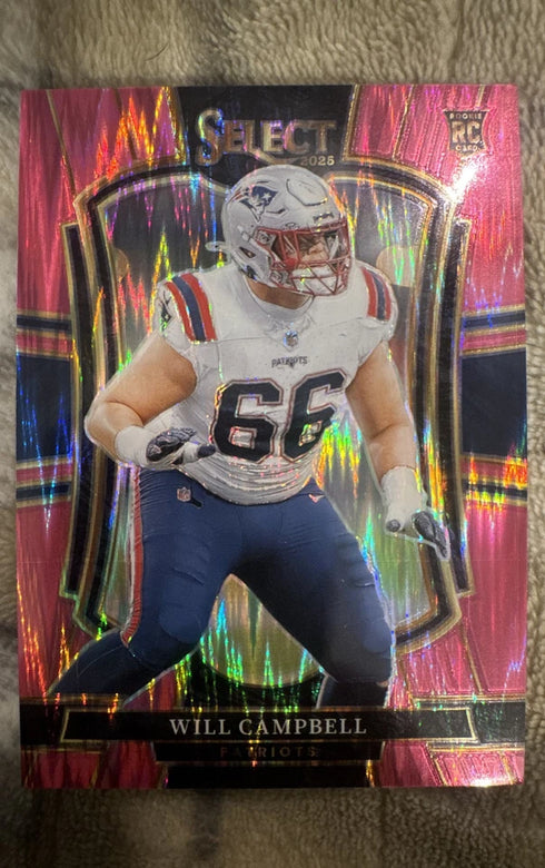 2025 Panini Select - Premier Level Will Campbell #179 Pink Shock Prizm (RC)