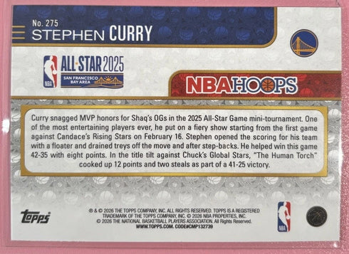 Stephen Curry 2026 Topps NBA Hoops #275 All Star Warriors We Do And Combined Shi