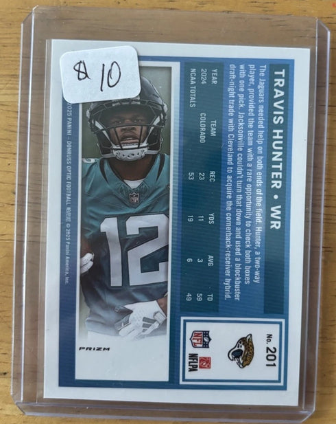 TRAVIS HUNTER 2025 Panini Donruss Optic GREEN HYPER PRIZM Rated Rookie