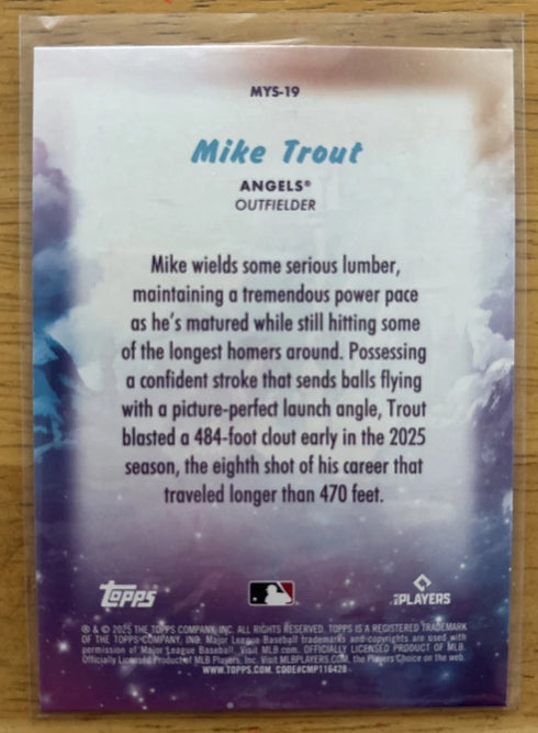 Topps 2025 Update Series Mystical Insert Mike Trout Angels MYS-19