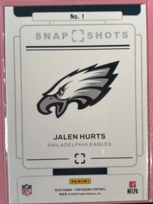 2025 Panini Photogenic Championship Snapshots #1 Jalen Hurts Eagles