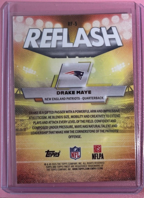 Drake Maye 2026 Topps Finest SP Reflash #RF-3 Patriots