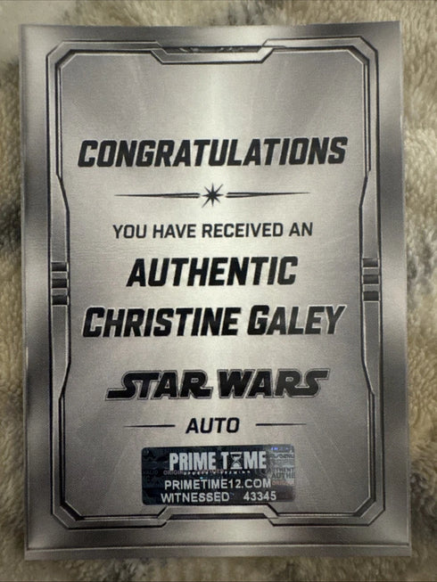 Christine Galey Star Wars R2-D2 Signed Card PrimeTime Authentication