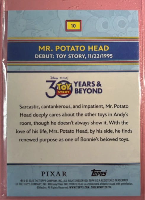 2026 Topps 30 Years of Toy Story Disney Mr. Potato Head Green Foil /99