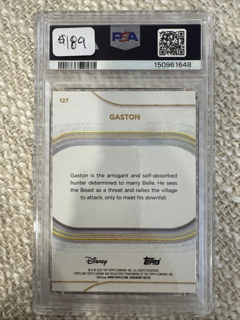 2025 Topps Chrome Disney Gaston Orange Refractor #127 PSA 9