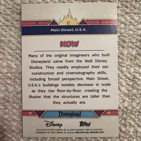 2025 Topps Disney 70th Anniversary #3 Main Street USA Rainbow Foil Insert