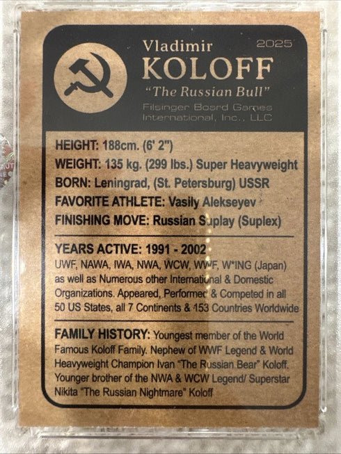 2025 Legends Of Wrestling Vladimir Koloff Mint 10 Certified Autograph