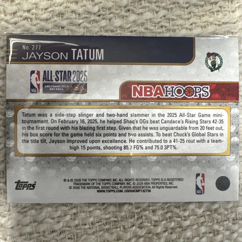 2025-26 Topps NBA Hoops Jayson Tatum All Star No. 277 Green Border