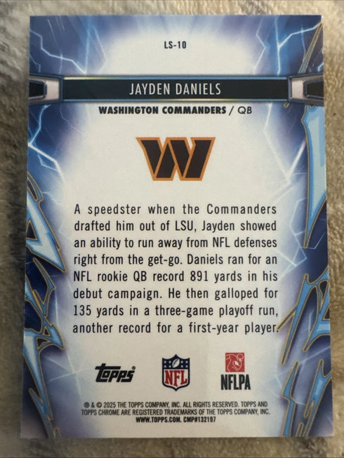 Topps Chrome Cosmic 2025 Jayden Daniels Washington Commanders Light Speed #LS-10