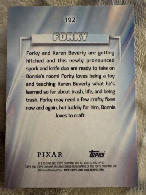 2026 Topps Chrome Disney PRISM REFRACTOR SP Forky #192 TOY STORY!