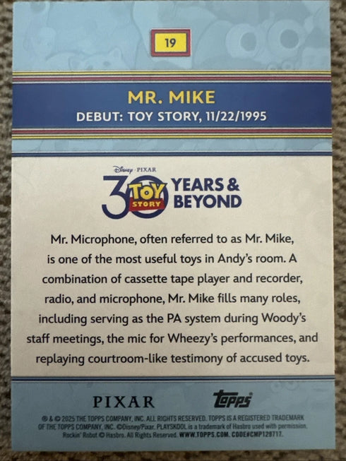 2025 Topps 30 Years Of Toy Story - Mr. Mike #19