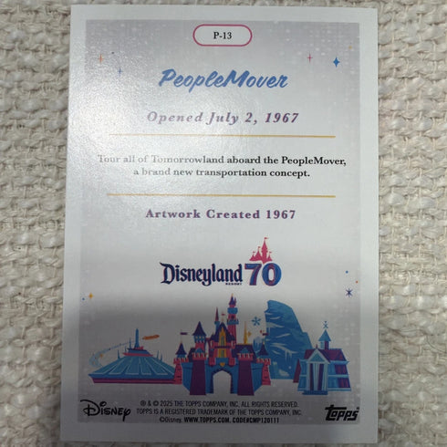 Topps 2025 Disneyland 70th Anniversary Peoplemover Poster Rainbow Foil P-13