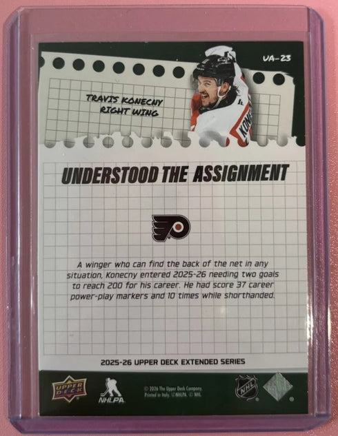 Upper Deck 2025-26 Understood the Assignment Travis Konecny #UA-23