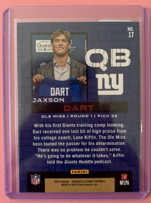2025 Panini Rookies & Stars - Draft Class Jaxson Dart #17 (RC) New York Giants
