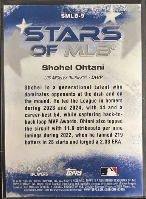 2026 Topps Series 1 - Stars of Mlb Shohei Ohtani #SMLB-9 Dodgers