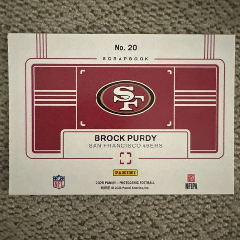 2025 Panini Photogenic Scrapbook Brock Purdy 49ers