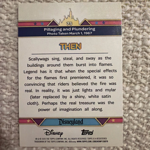 2025 Topps Disneyland 70th Pink Foil Pillaging and Plundering Then & Now