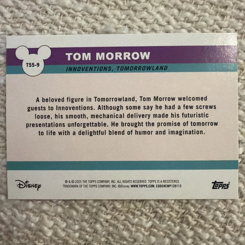 2025 Topps Disneyland 70th Anniversary Tom Morrow Rainbow Foil T55-9