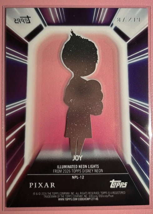 2026 Topps Disney Neon Joy #NPL-12 Illuminated Neon Lights Inside Out Pixar