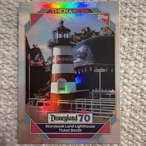 Topps Disneyland 70th Storybook Land Lighthouse Ticket Booth Rainbow Foil #32