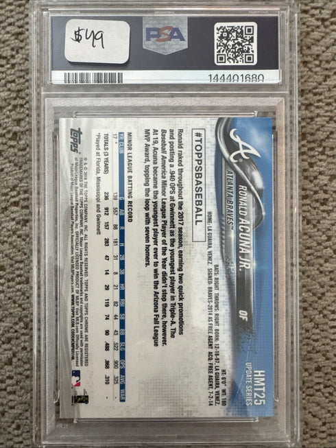 2018 Topps Chrome Update - Ronald Acuña Jr. #HMT25 (RC) PSA 10