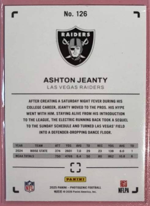 2025 Panini Photogenic - Rookies Ashton Jeanty #126 (RC)