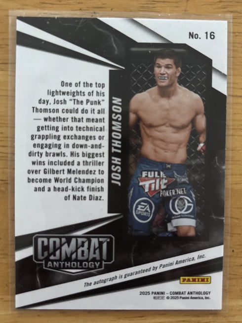 2025 Combat Anthology Josh Thomson #16 Green Fireworks Auto