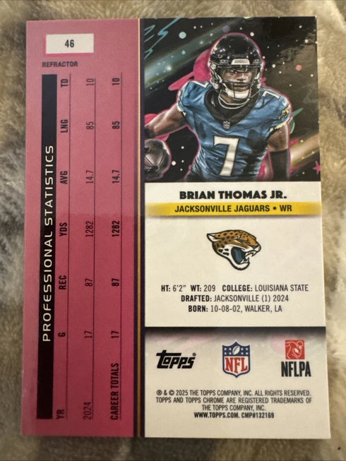 2025 Topps Chrome Cosmic Brian Thomas Jr. Jaguars #46 Refractor Football NFL